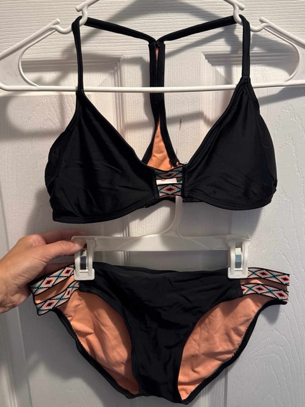 Xhilaration Black Bikini with Geometric Strap Detail